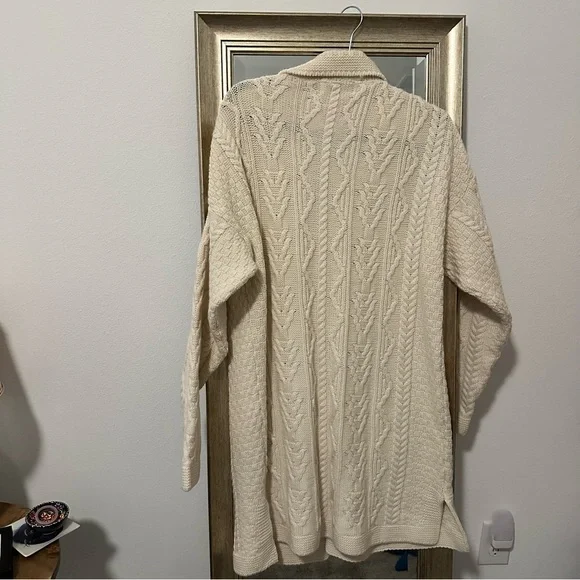 Aran Crafts Cream Cable Knit Cardigan - Picture 2 of 7